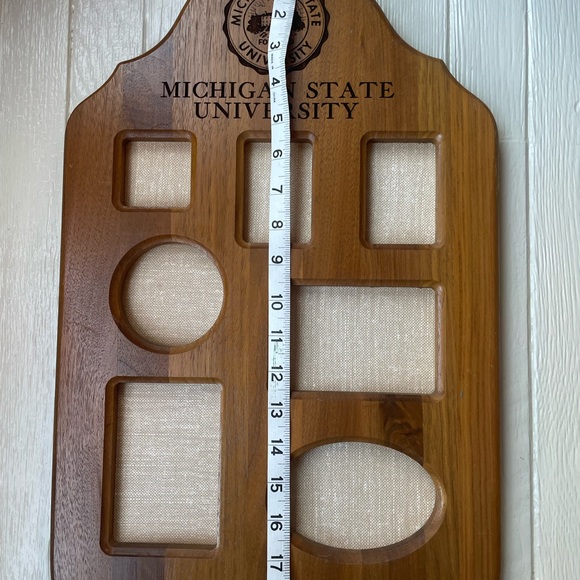 Rare Vintage Michigan State University MSU Wood Collage Frame 18.5” length - Picture 3 of 6
